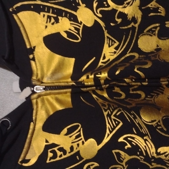Disney 1928 Black & Gold Zip Front Sweatshirt Jacket xl - Picture 7 of 13